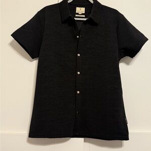 Scott James Large Men's Black Short-Sleeve Button-Down Shirt - Casual Collar